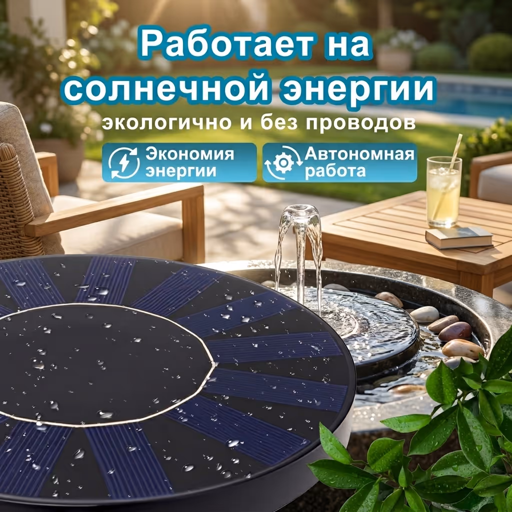 САДОВЫЙ ФОНТАН НА СОЛНЕЧНОЙ БАТАРЕЕ 