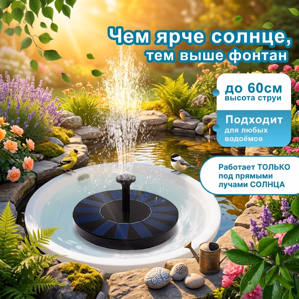 САДОВЫЙ ФОНТАН НА СОЛНЕЧНОЙ БАТАРЕЕ 