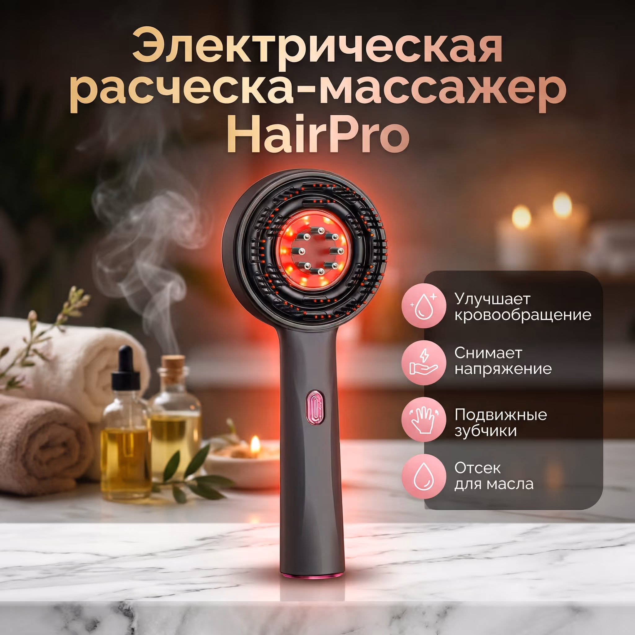 Электрическая расческа-массажер HairPro